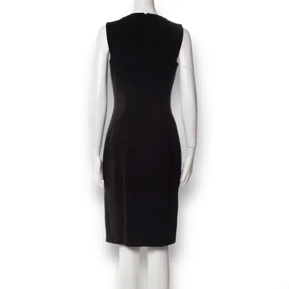 AKRIS Black Dress Size 16 Square Neck Knee Length Stud Embellishments MSRP $2500 - Picture 3 of 13